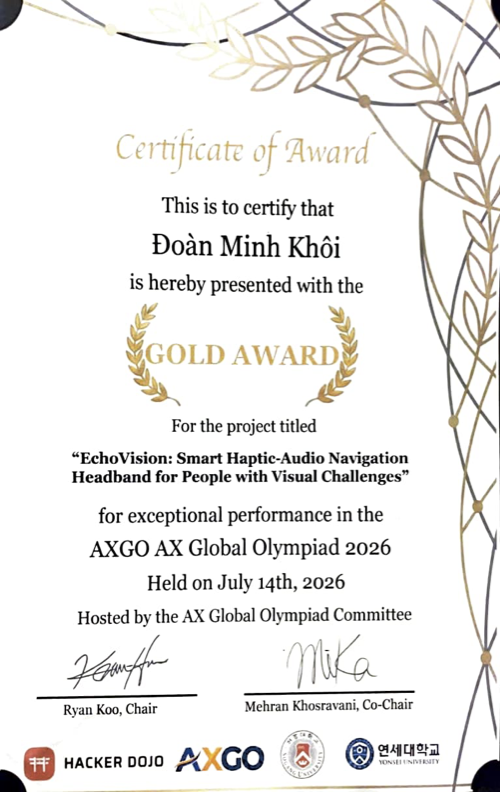 Certificate for Gold · AX Global Olympiad, 2026
